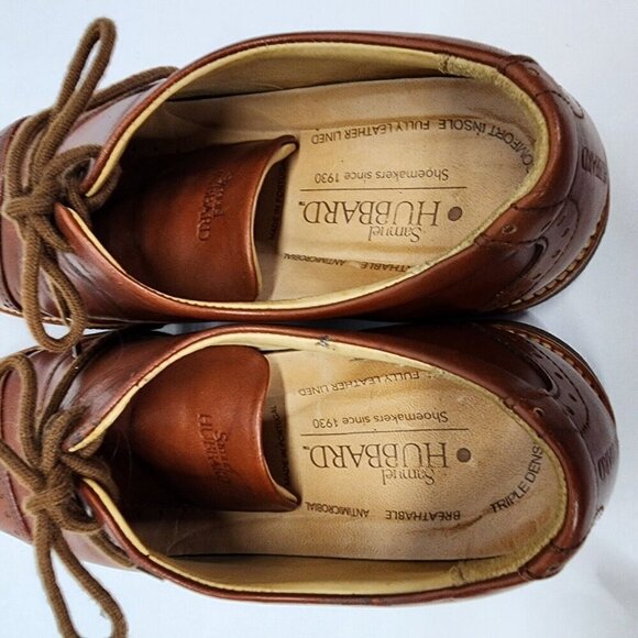 Samuel Hubbard Market Cap Brogue Dress Shoes Whisky Brown Leather Men 9M - Picture 13 of 16